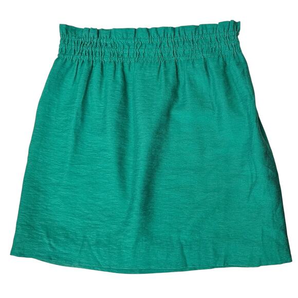 2/$30 J. Crew Crinkle City Mini Skirt Green Pull On Size 00 - Picture 4 of 8